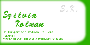 szilvia kolman business card